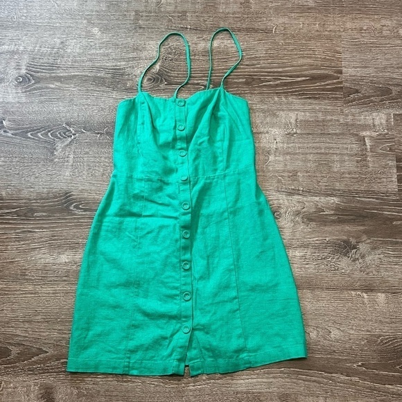 Forever 21 Flax linen Blend button front dress size large - Picture 1 of 6